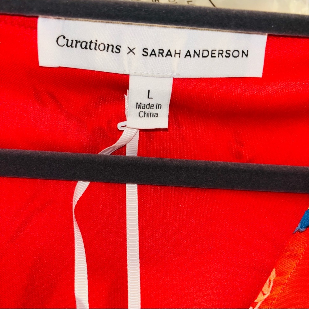 Curations by Sarah Anderson Floral Red Women's Top - Picture 4 of 7